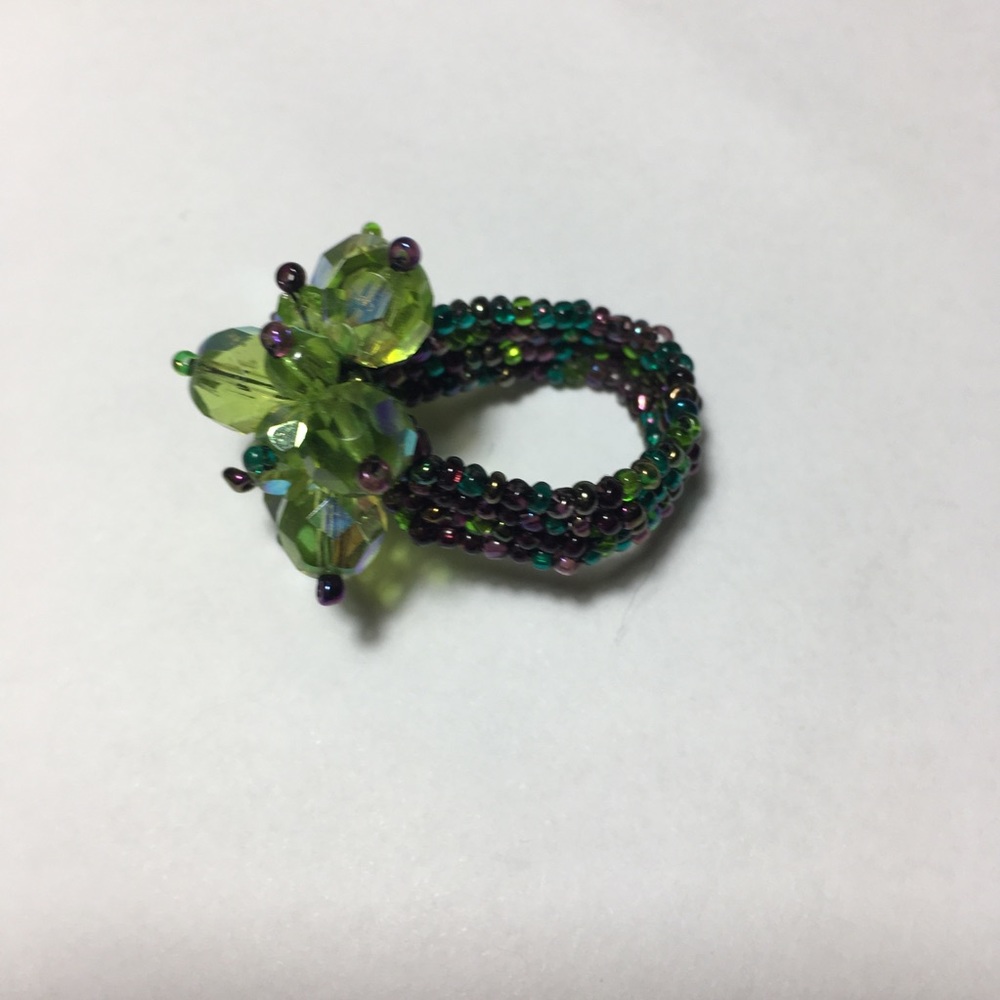 Beaded Flower Ring - Picture 3 of 4